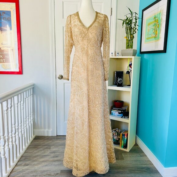 Vintage Alfred Bosand Evening Gown (size M) - Picture 2 of 13